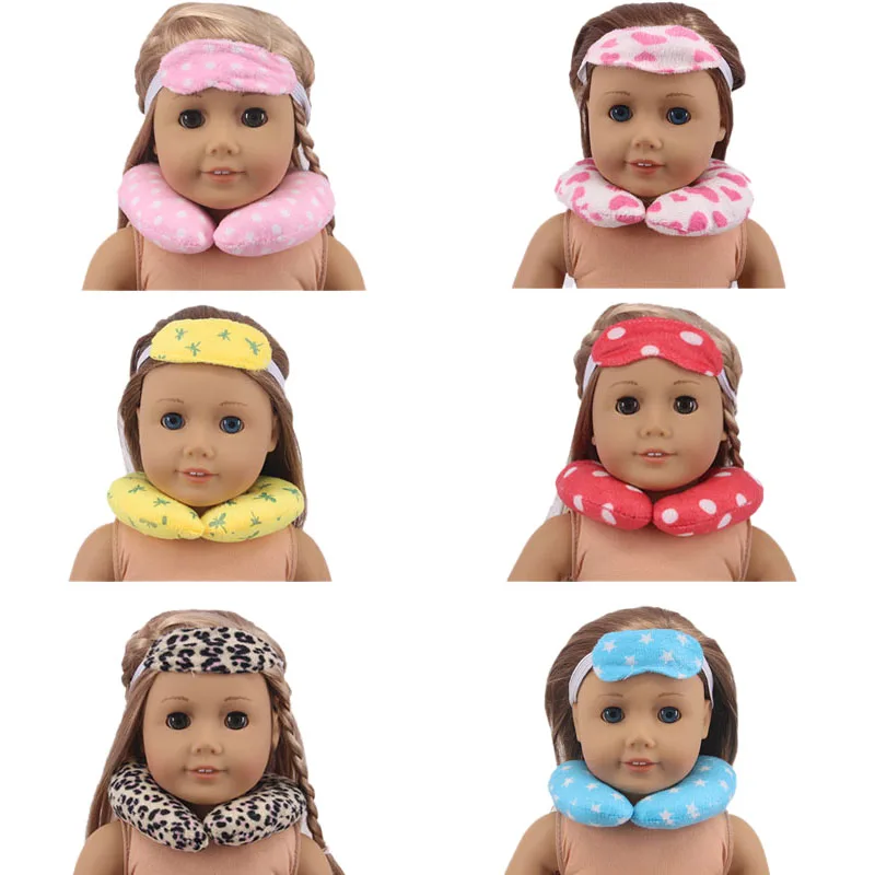 

8 комплектов, U-образная подушка и нашивка для куклы, подходит для осени, для 18-дюймовых и новорожденных детей, подарок на день рождения, игрушка для девочек
