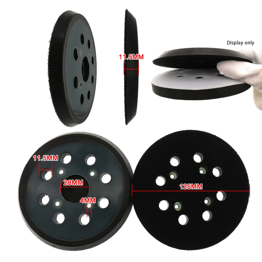 

5 Inches 125 MM 8-Hole Back-up Sanding Pad 3/4 Nails Hook and Loop Sander Backing Pad for Electric Makita Orbital Sander