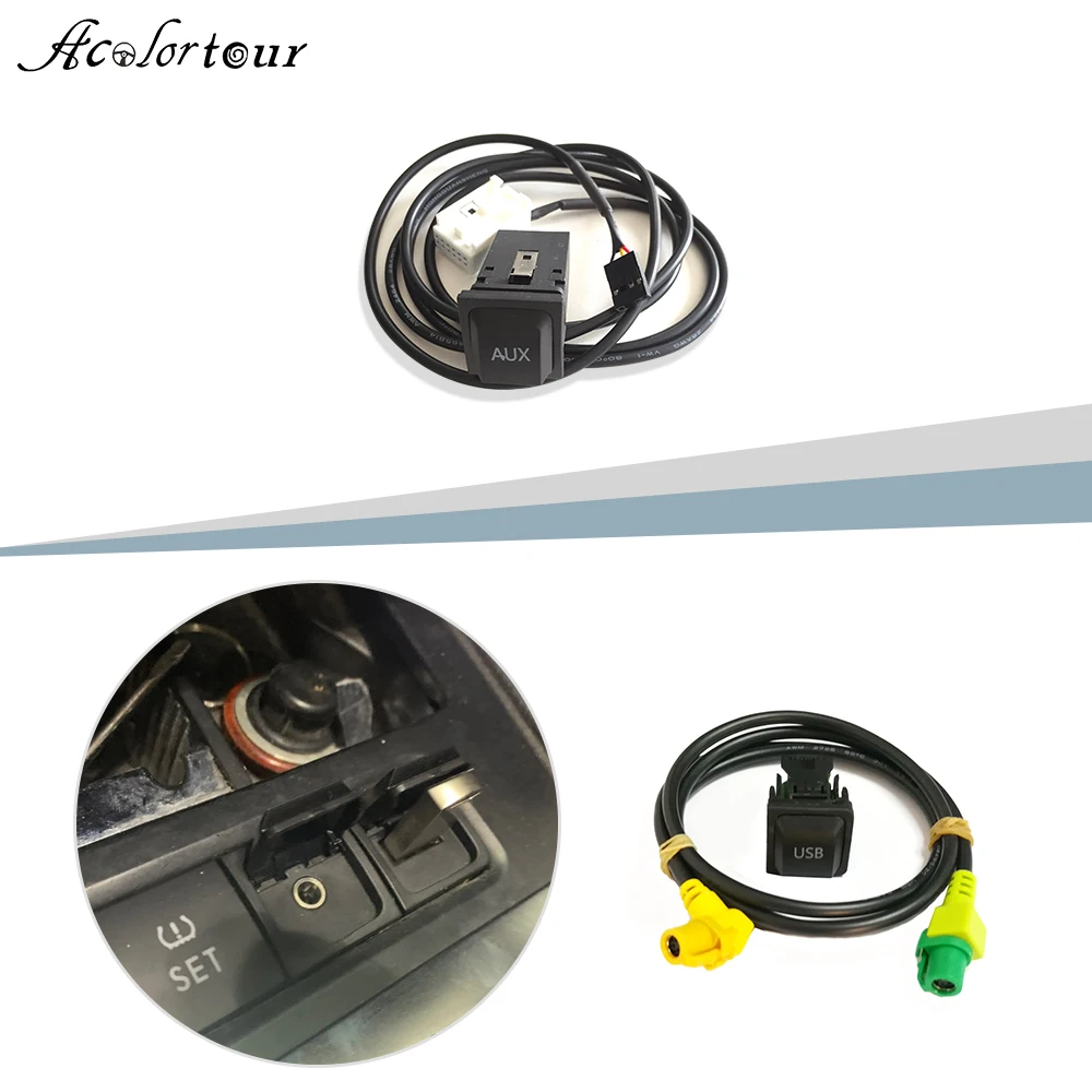 Автомобильные USB AUX кабели переключатель кнопки адаптеры RCD510 RNS315 для volkswagen Golf MK6 MK5