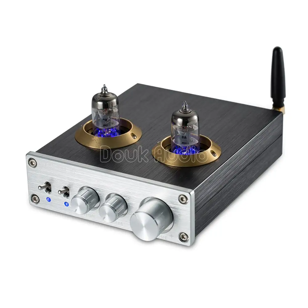 Серебристый Nobsound Bluetooth HiFi вакуумный 6J1 ламповый усилитель стерео ламповый предусилитель с высоким басовым контролем - Цвет: Серебристый