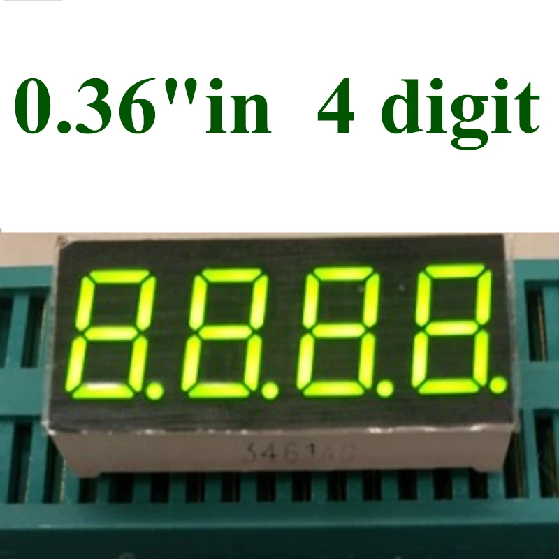 Зеленый 7-сегментный светодиодный дисплей 0 36 дюйма 4-битный общий катод четыре
