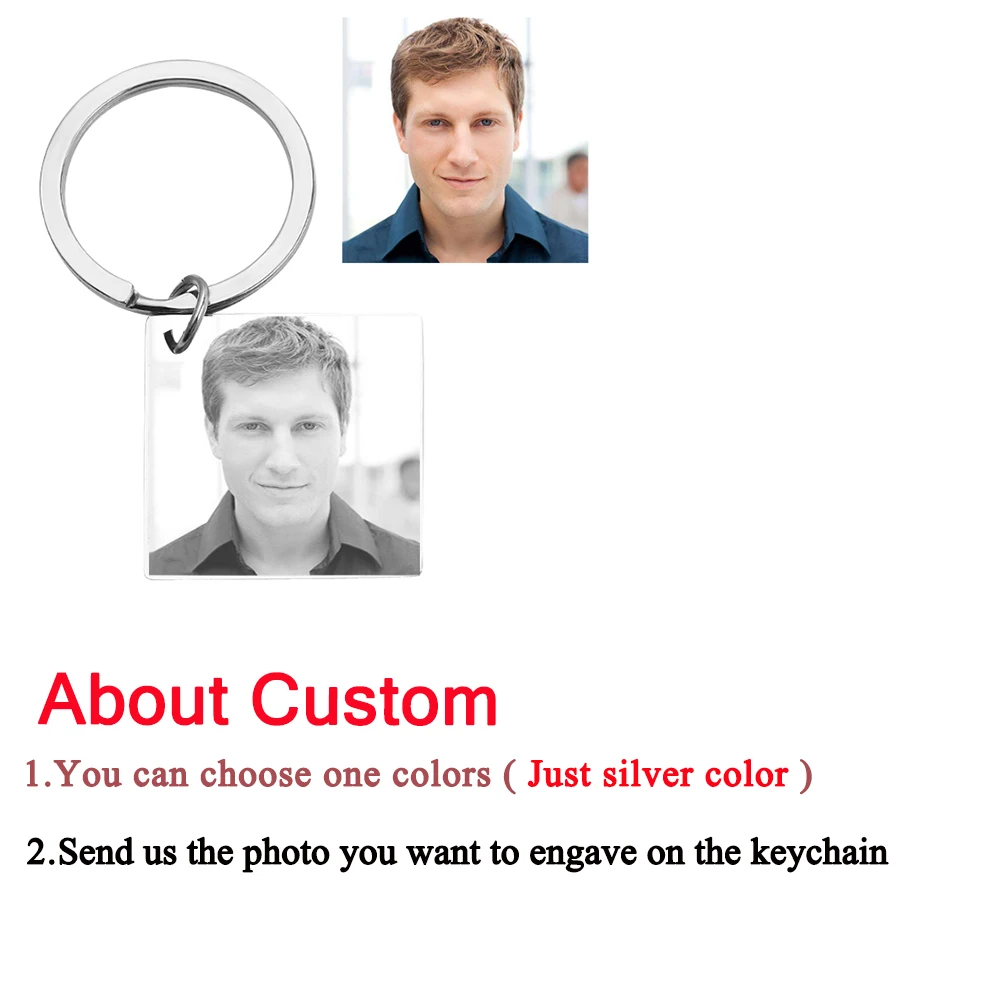 photo key chain Персонализированные фото брелок-календарь на заказ подарок Выгравированная Дата имя нержавеющая сталь брелок Выпускной юбилей день рождения - Цвет: photo key chain