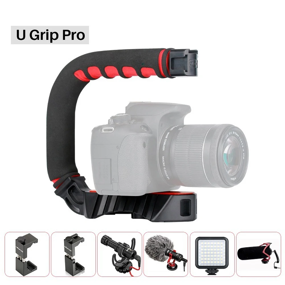Handheld Bracket Rig Video Camera Accessories Triple Shoe Mount Smartphone Mini Cold U Shape DV Stabilizer Action Grip | Электроника