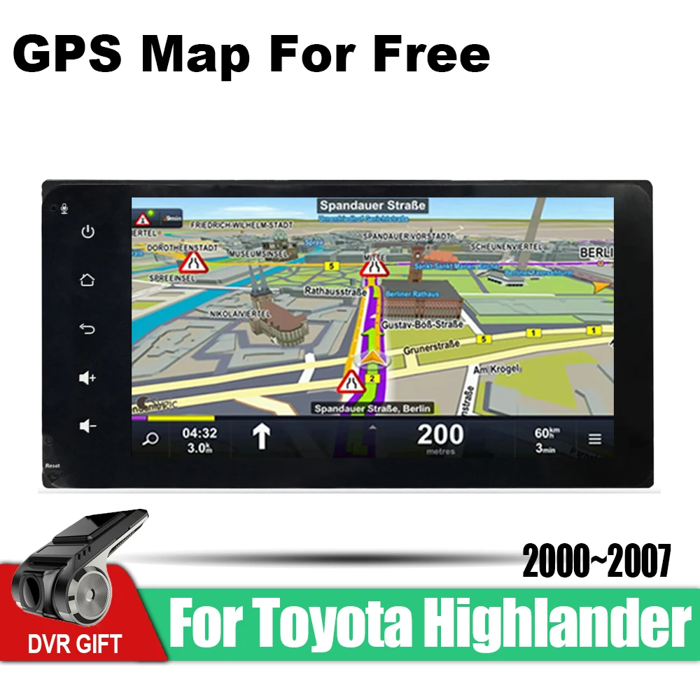 Автомобильная Мультимедийная система ZaiXi 2 din GPS навигация для Toyota Highlander Kluger 2000 ~ 2007