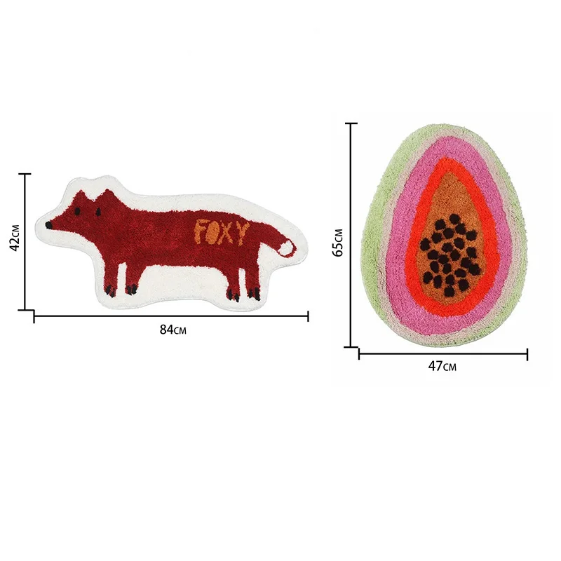 Кухонный коврик с принтом лисы маракуйи впитывающий грязный ковер для прихожей