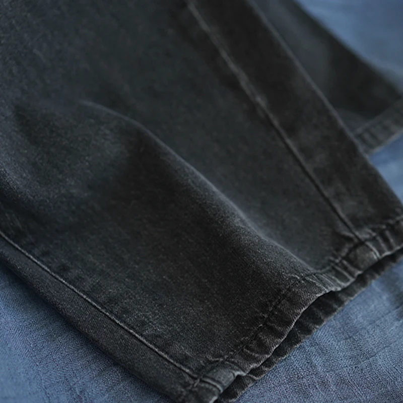 

Women Boyfriend Jeans Denim Pants Big Loose Casual Oversized Bottom for Spring Black Embroidery Retro Vintage Joggers B01160837