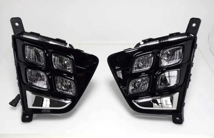 1 комплект для hyundai Creta IX25 светодиодный DRL дневные ходовые огни 12 В ABS Противотуманные фары крышка автомобиля-Стайлинг