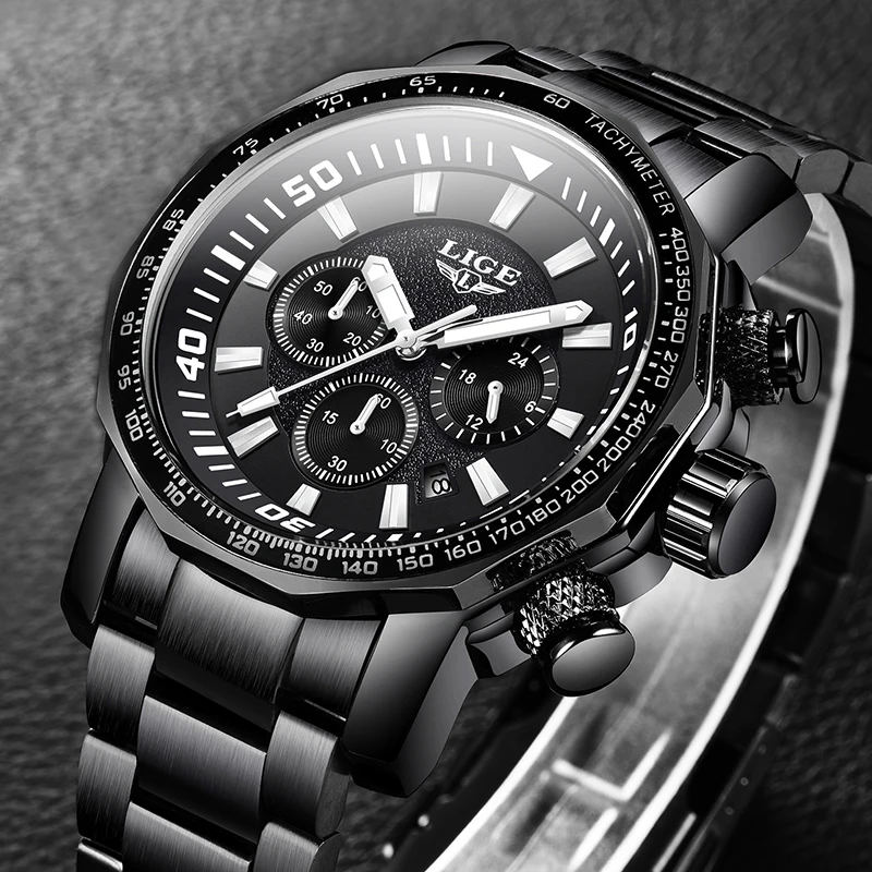 

Новинка 2020 LIGE мужские часы Лидирующий бренд роскошные часы водонепроницаемые военные спортивные часы мужские полностью Стальные кварцевы...