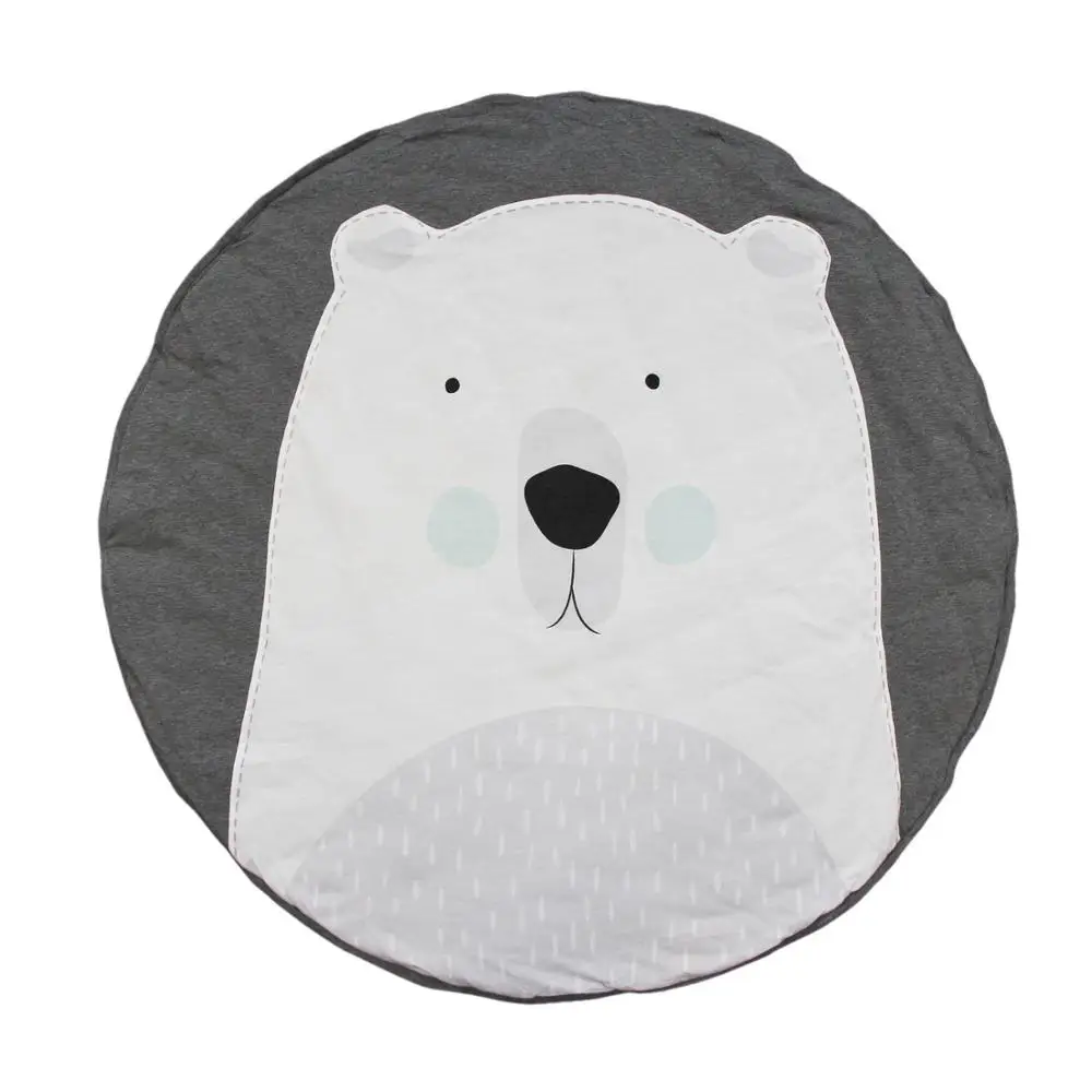 Polar bear Милые коврики для игр, круглые коврики, хлопковые коврики для игр с животными, одеяло для новорожденных, коврик для ползания, декор для детской комнаты - Цвет: Polar bear