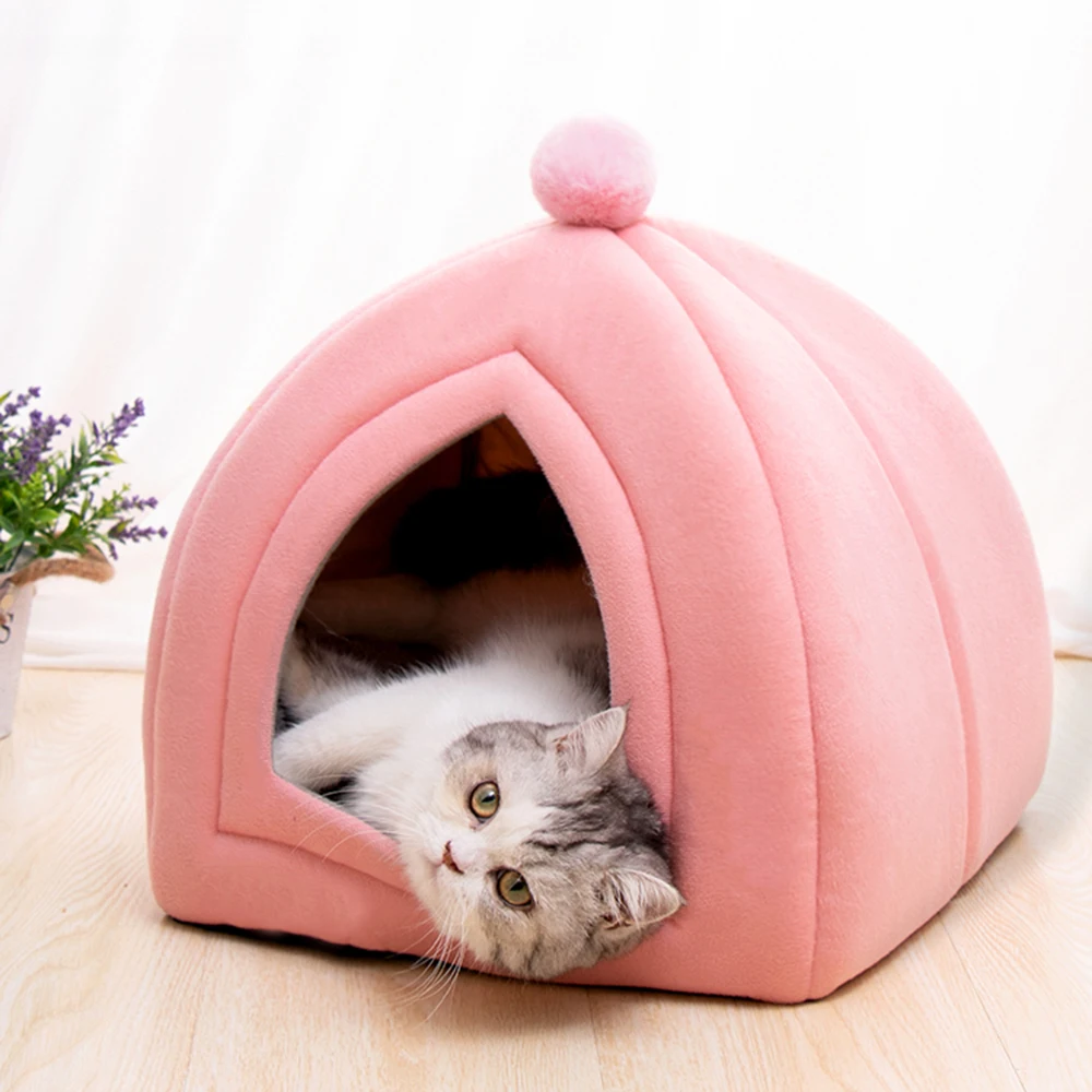 

Meraco Warm Cozy Pet Bed Foldable Pet House For Dog&Cat Soft Kitten Sleeping Pet Nest Kennel Winter Cave for small medium Pet