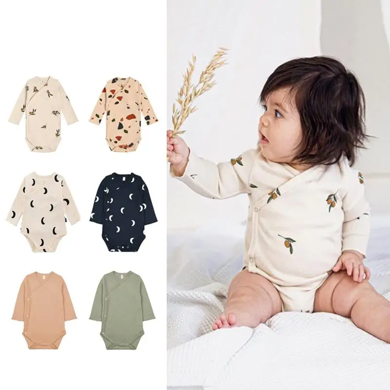 

2023 Ins Baby Bodysuits For Girls Cotton Autumn Clothes Newborn Boys Jumpsuits Long Sleeve Infants 0-24m Twins Clothing Outfits