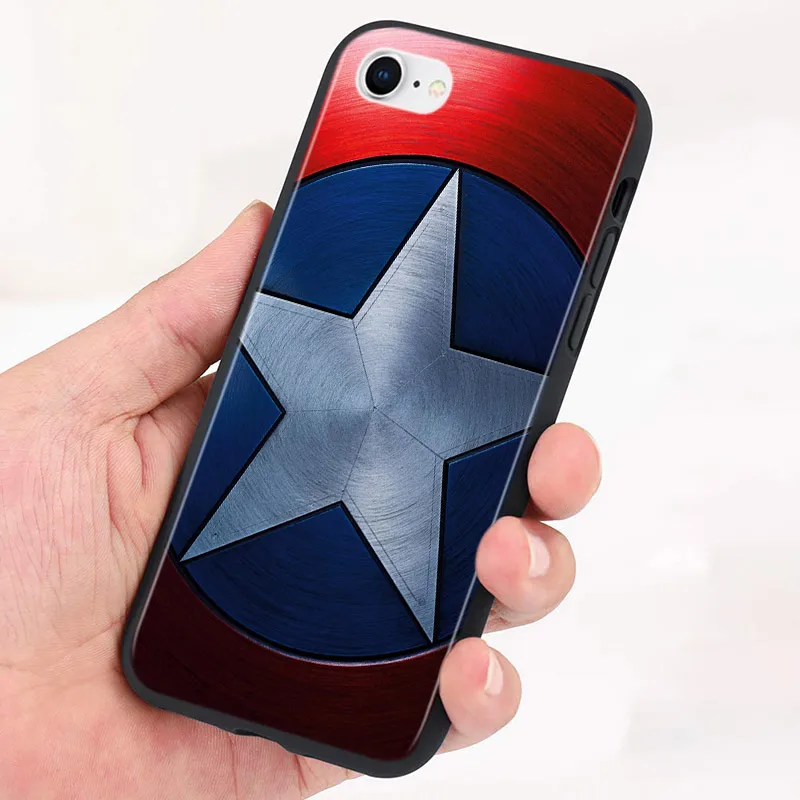 Silicone Cover Captain America Logo For Apple iPhone 13 12 Mini 11 Pro XS MAX XR X 8 7 Plus SE 6S Phone Case