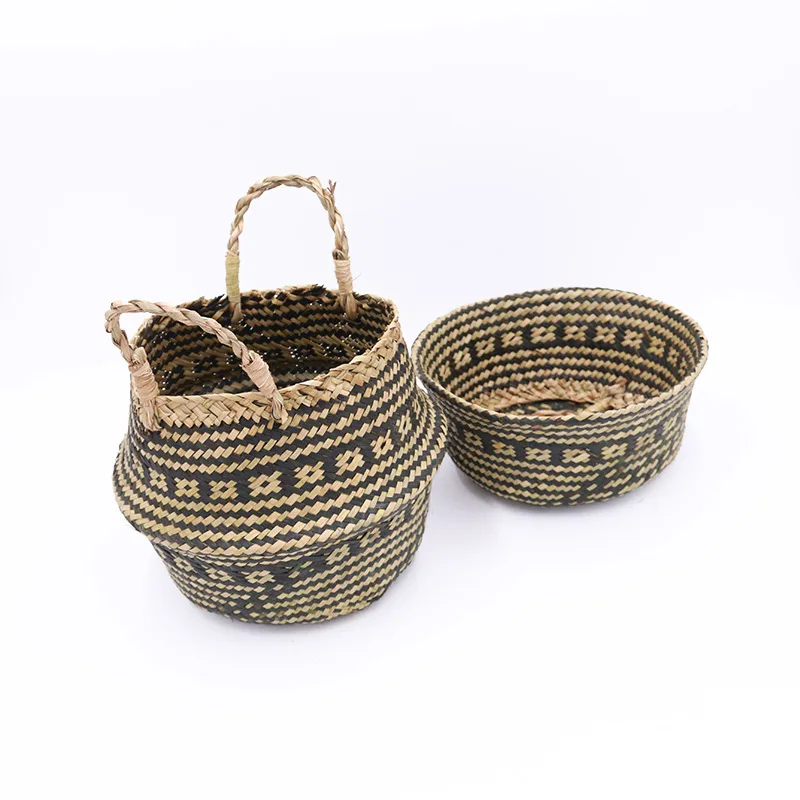 

Wicker or Bamboo Foldable Laundry Baskets Picnic Basket Hamper for Flower Clothes Toys
