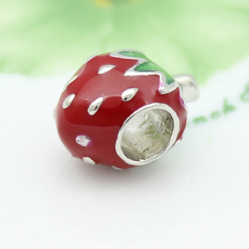 Большие красные амулеты "Клубника" бусины подходят для браслета Pandora