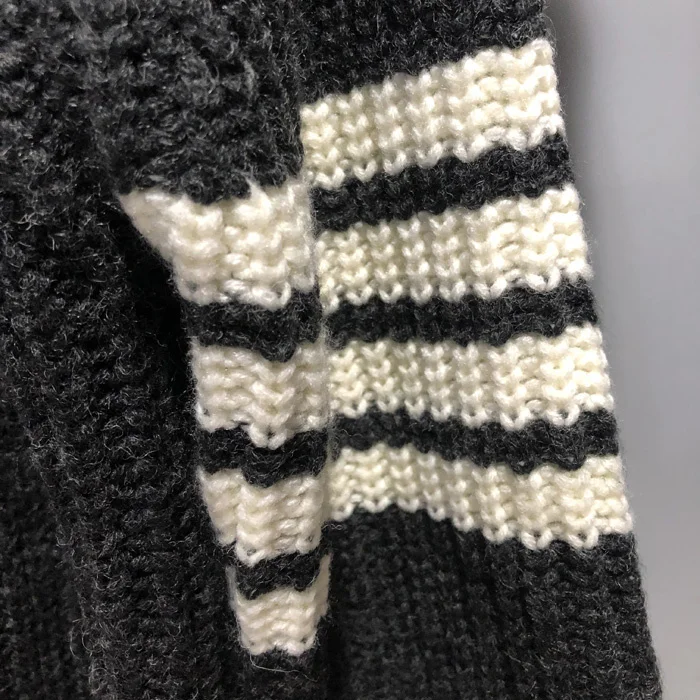 

2021 TB Fashion THOM Brand Sweaters Men Loose Turtleneck Pullovers Clothing Solid Striped Wool Autumn Winter Thick Casual Coat