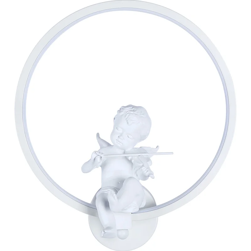 

Nordic LED wall lamps Interior black white bedside lamp simple art angel bird corridor Sconce home Decor lights mx5111201