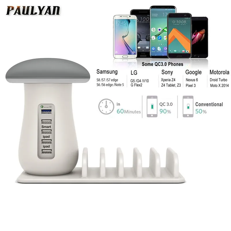 Зарядное устройство с 5 USB портами и светодиодной подсветкой|Зарядные устройства