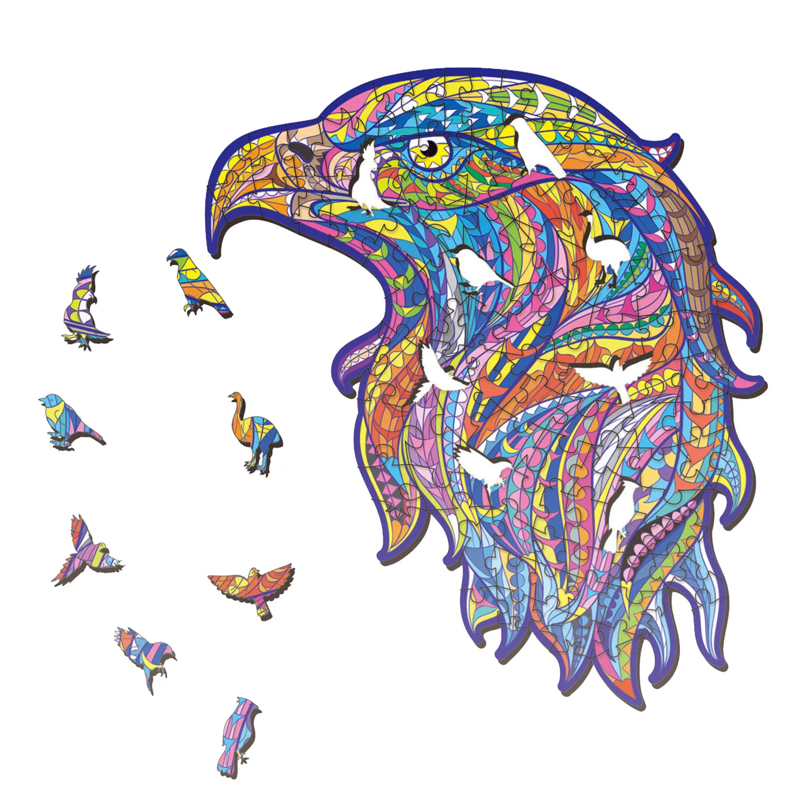 

Уникальные деревянные пазлы с орлом, «сделай сам», каждая деталь, деревянная головоломка в форме животного, рождественский подарок для взро...