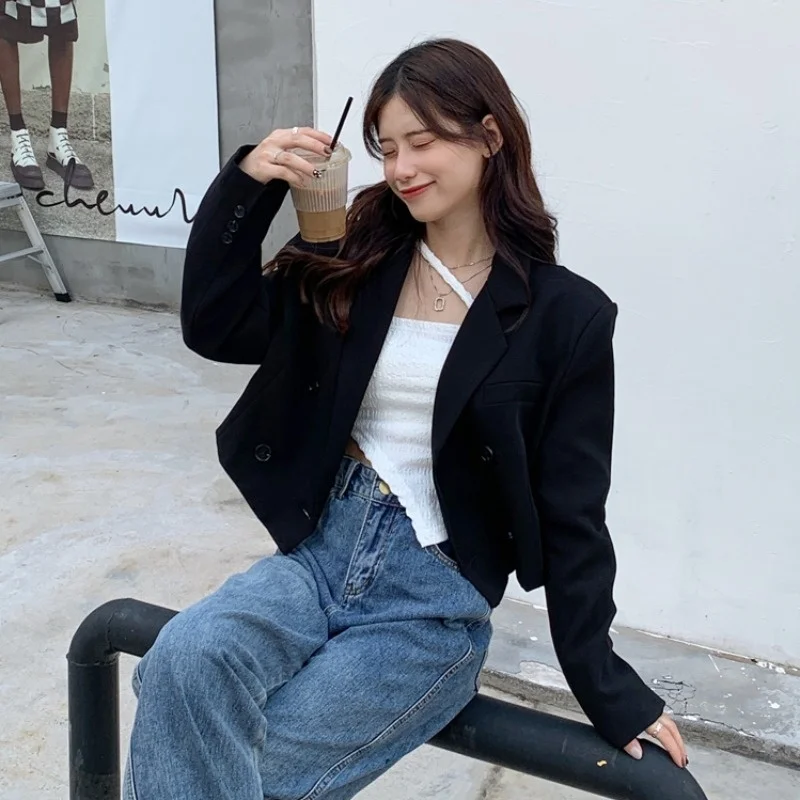 Женский короткий деловой костюм с длинным рукавом изящный весна-осень 2021 |