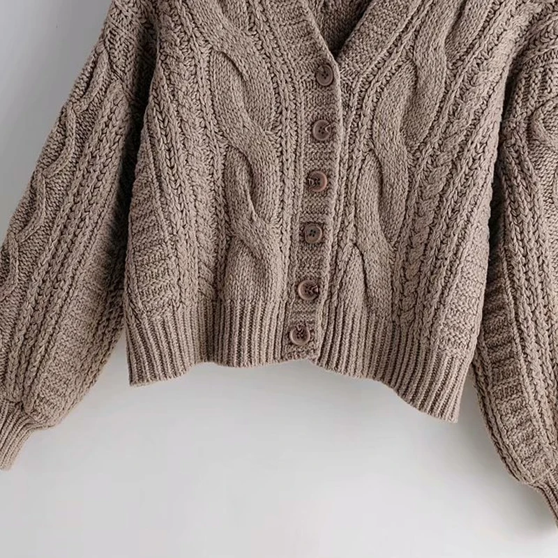 Женский винтажный укороченный свитер Artguy повседневный однотонный кардиган с