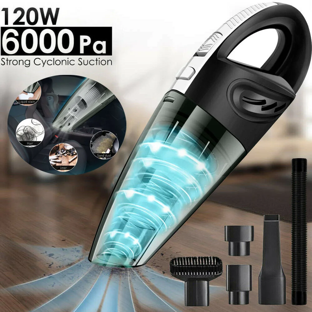 

120W Handheld Car Vacuum Cleaner Wireless Wet and Dry Mini 6000pa Rechargeable Super Suction Portable for Car vacuum KH34