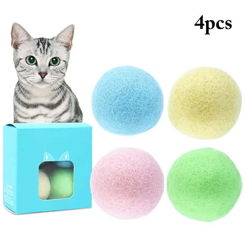 

4Pcs Cat Play Balls Funny Kitten Ball Toy Cat Chase Ball With Bell Pet Interactive Toys Pet Supplies Pet Accessories Set