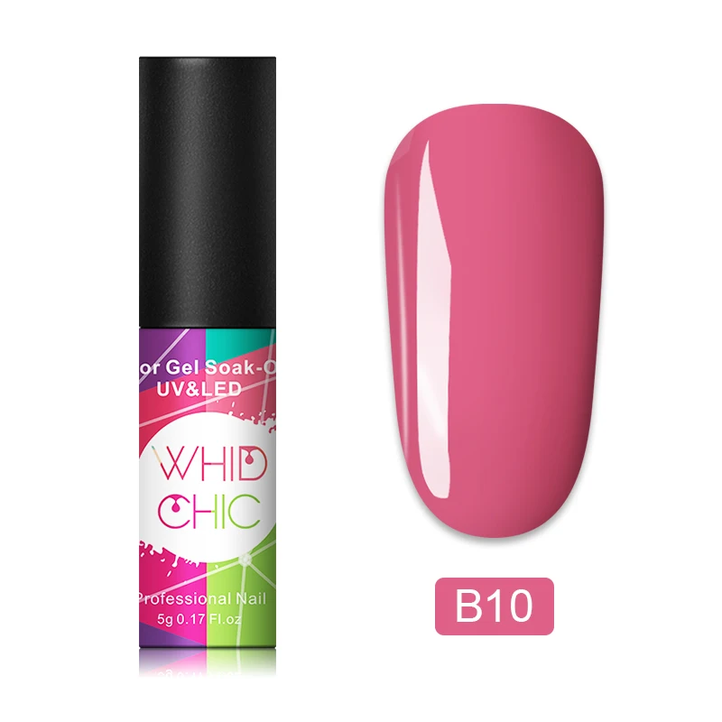 B10 WHID CHIC 1 бутылка 5 мл Блестящий цветной Гель-лак для ногтей Блестящие Блестки долговечный впитывающий УФ-гель для ногтей для самостоятельного дизайна ногтей - Цвет: B10