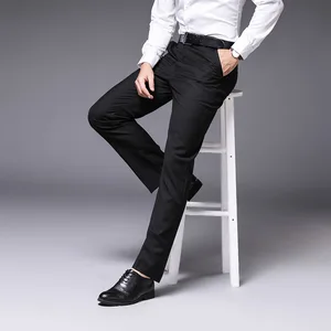 Men's Clothing 2020 Spring Autumn Men's Trousers Slim Straight Black Formal Wear Work Non-iron Trousers Men's Business 10 item image