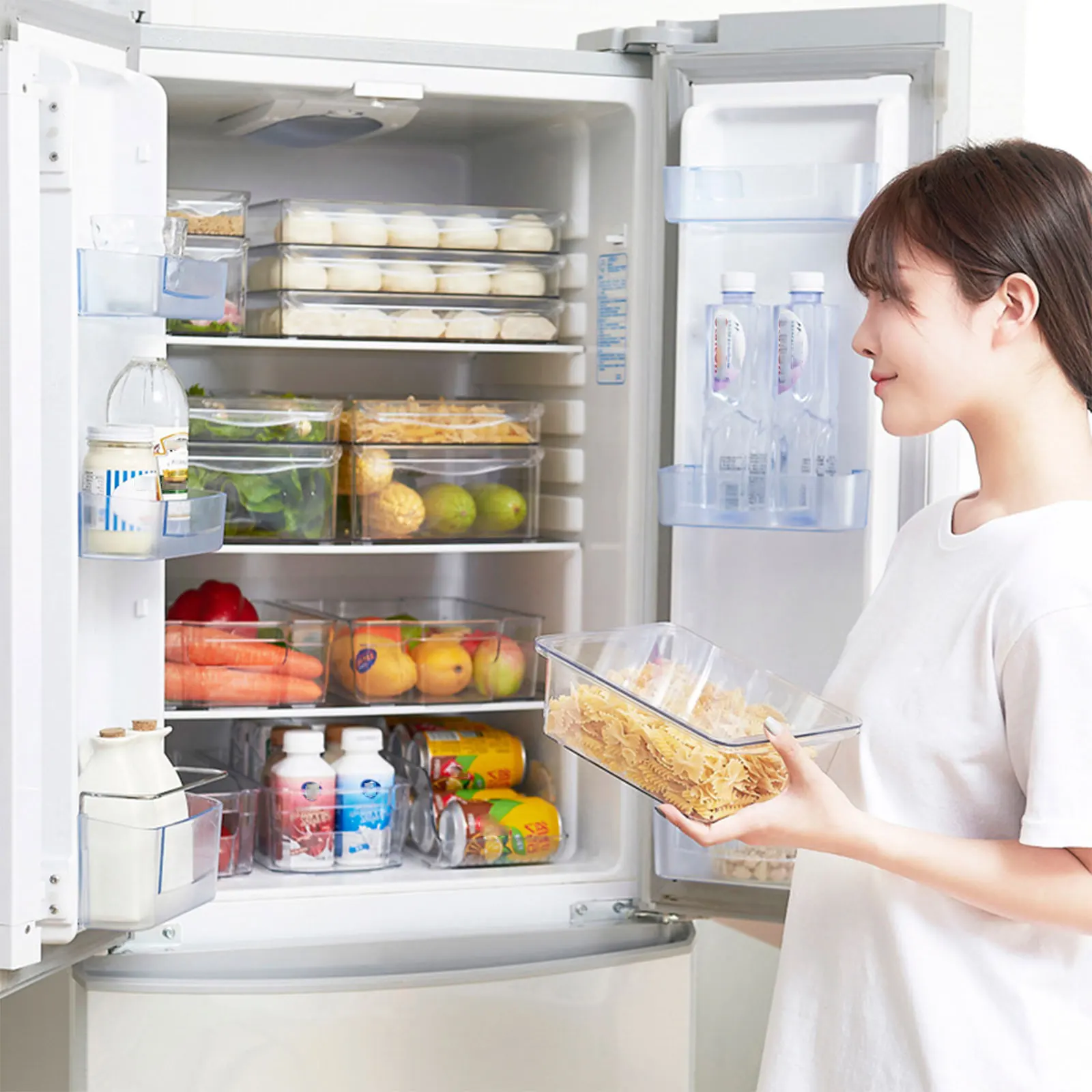 Прямоугольная прозрачная пластиковая коробка для хранения еды|Лотки хранения| |