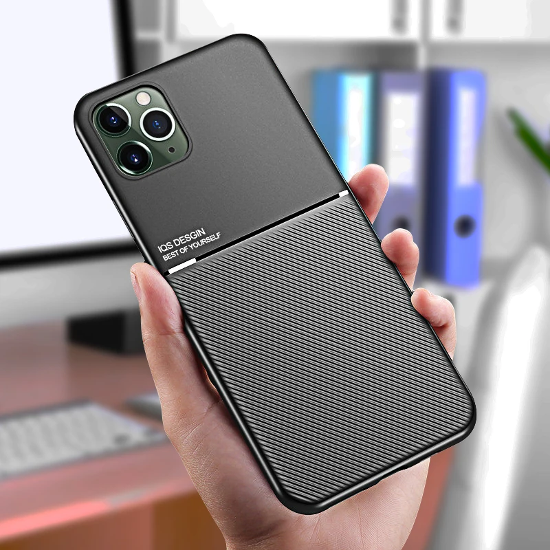 Магнитный деловой чехол для iPhone 12 11 Pro Max SE 2020 X XR XS 8 7 6 S Plus Кожаный противоударный