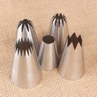 5pcsset cake decoration cookies supplies russian icing piping pastry nozzle stainless steel kitchen gadgets fondant decor