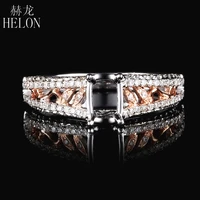helon cushion 6x4mm solid 14k white gold rose gold au585 pave 0 4ct diamonds semi mount ring engagement wedding jewelry ring