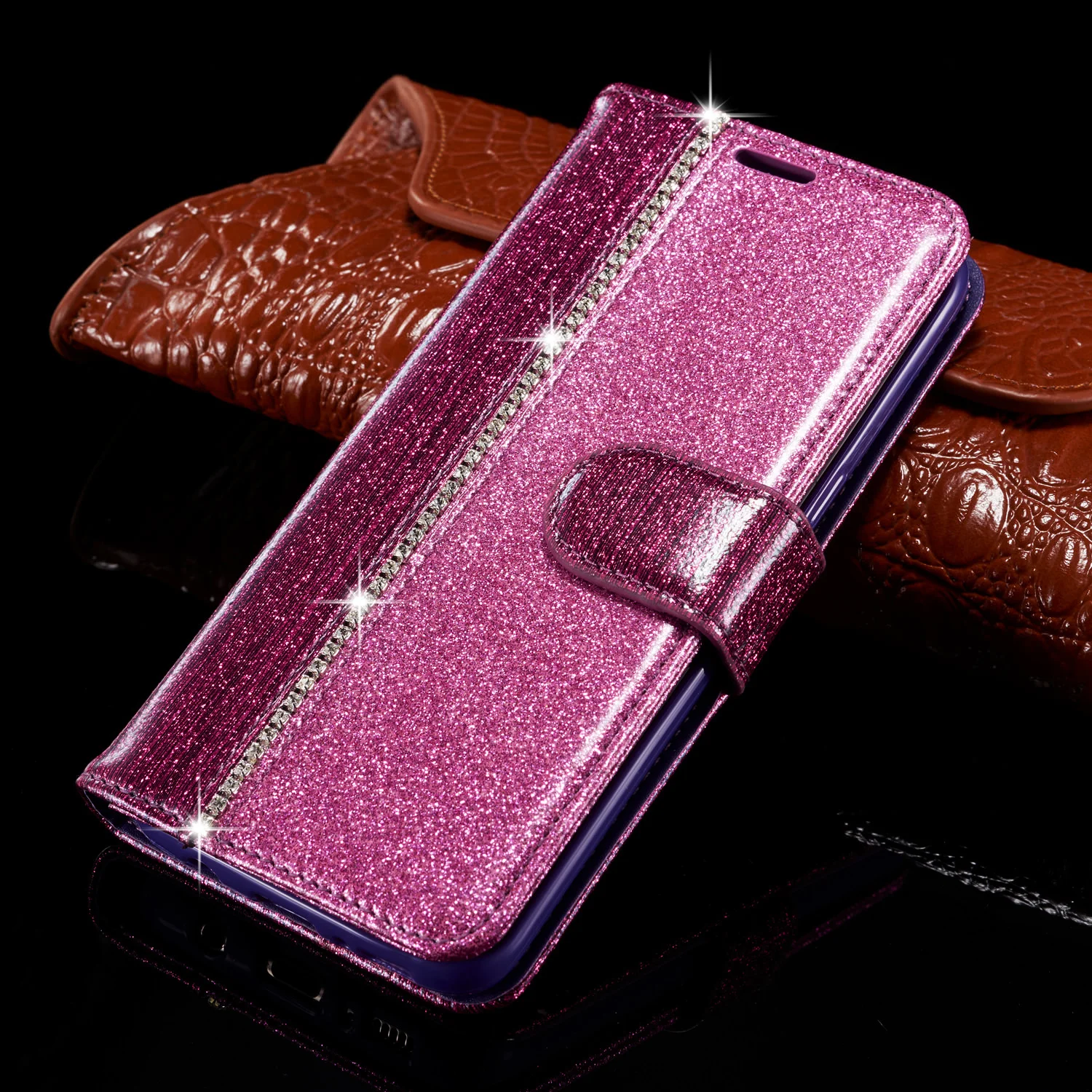 Диаманта Bling Флип Чехол Для samsung Galaxy S10 S10E S9 S8 плюс S7 край S10Plus S9Plus кожаный бумажник-книжка блестящий чехол Чехол