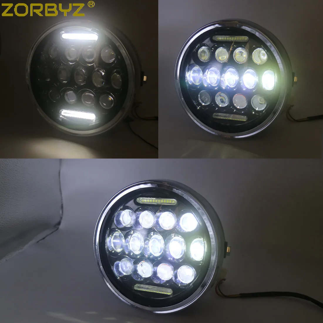 ZORBYZ черная 7 ''светодиодная круглая фара с DRL 28 43 мм кронштейн вилки для Honda CB400