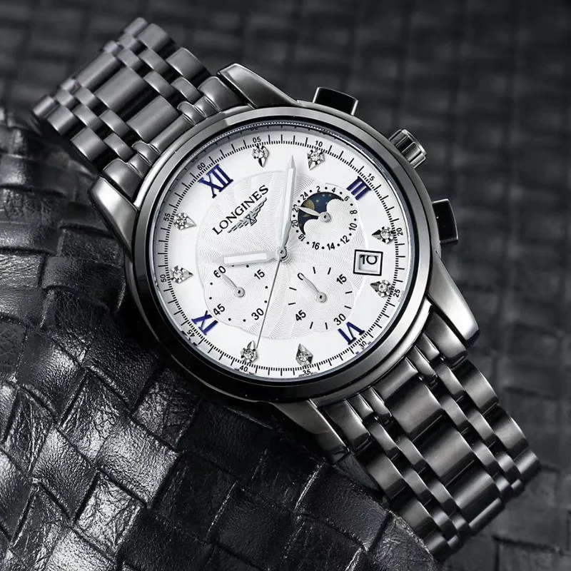 

longines- Luxury Brand Business Men's Delicate women Watch Waterproof Chronograph Quartz Stop Watch With Stainless steel 25