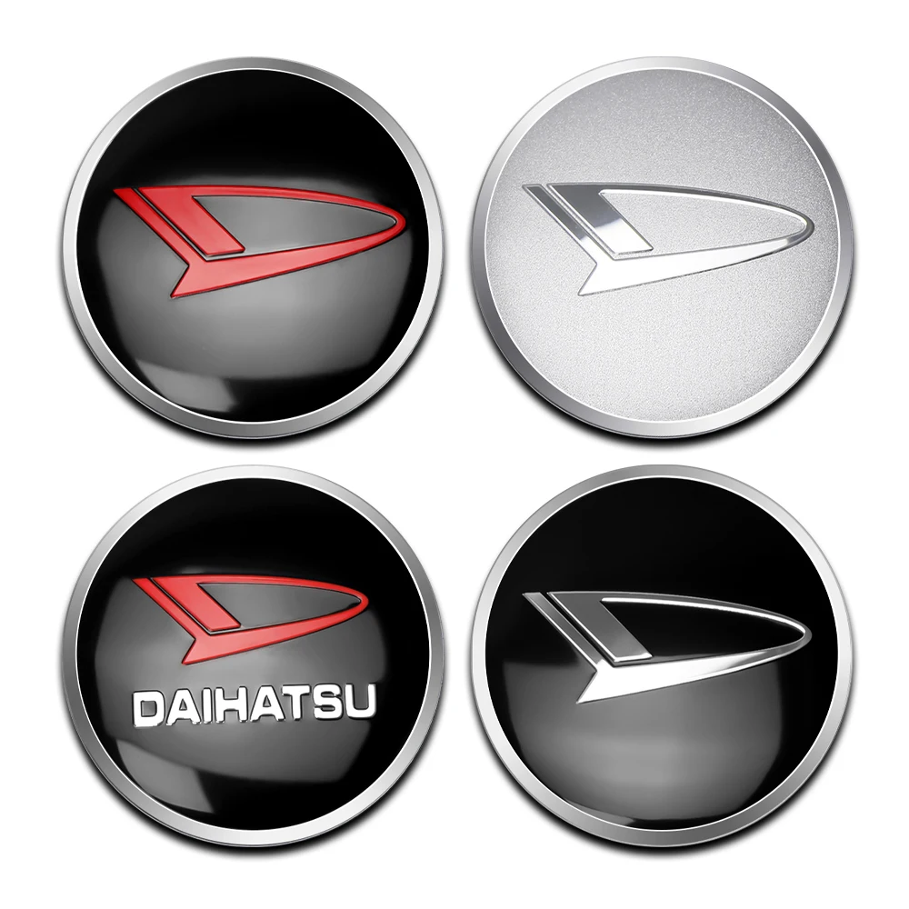4 шт. металлических стикеров с логотипом эмблемы для центральной крышки колеса автомобиля диаметром 56 мм. Аксессуары для наружных частей Daihatsu Terios Sirion Mira и других моделей.