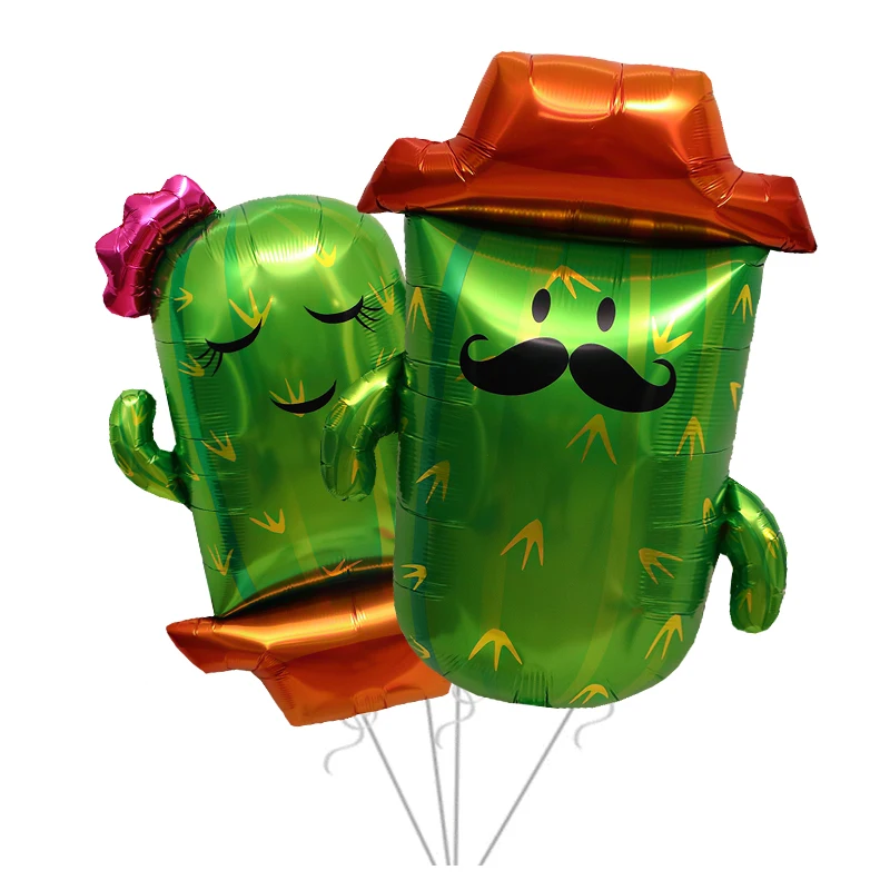 

Воздушные шары Mylar, милый кактус, большой 100 см высоты, зеленый, украшение на день рождения, золотые металлические воздушные шары, колонна