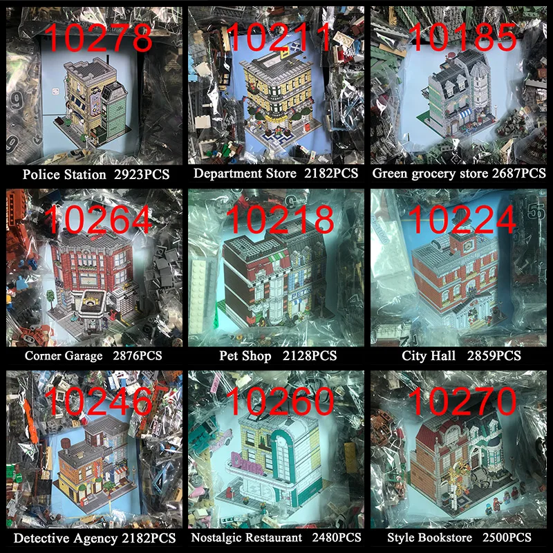 

MOC Creator Expert Shoes Shop Bricks City street view Series Model Coffee House Brick Bank Kit Building Blocks Kids Toys