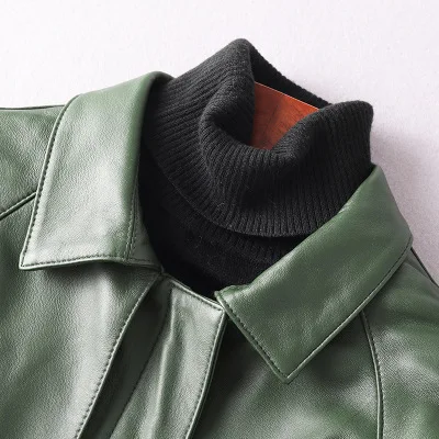 

2020 Women Spring Genuine Real Sheep Leather Jacket R22