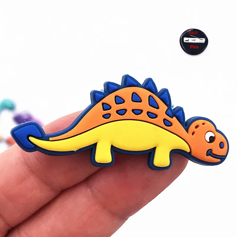1 шт. заколки с животными Мультяшные брошки в виде динозавров мягкие Значки из ПВХ