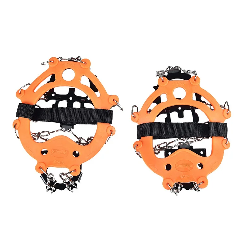 Ледяные Шипы скобы снежные захваты для обуви Нескользящие 12 шипов безопасная