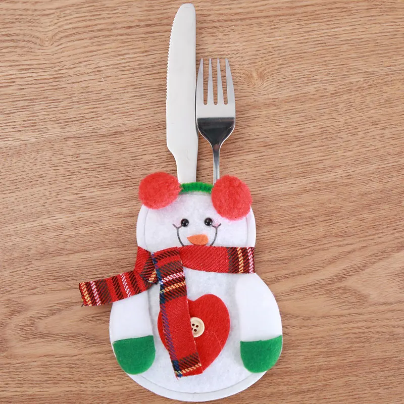 Рождественский набор ножей вилок столовых приборов декоративный чехол с