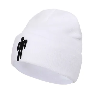 Billie Eilish Beanie, 15 цветов, вязаная зимняя шапка, одноцветная, в стиле хип-хоп, вязанная шапка Skullies, шапка, аксессуар для костюма, подарки, теплая зимняя шапка - Цвет: White