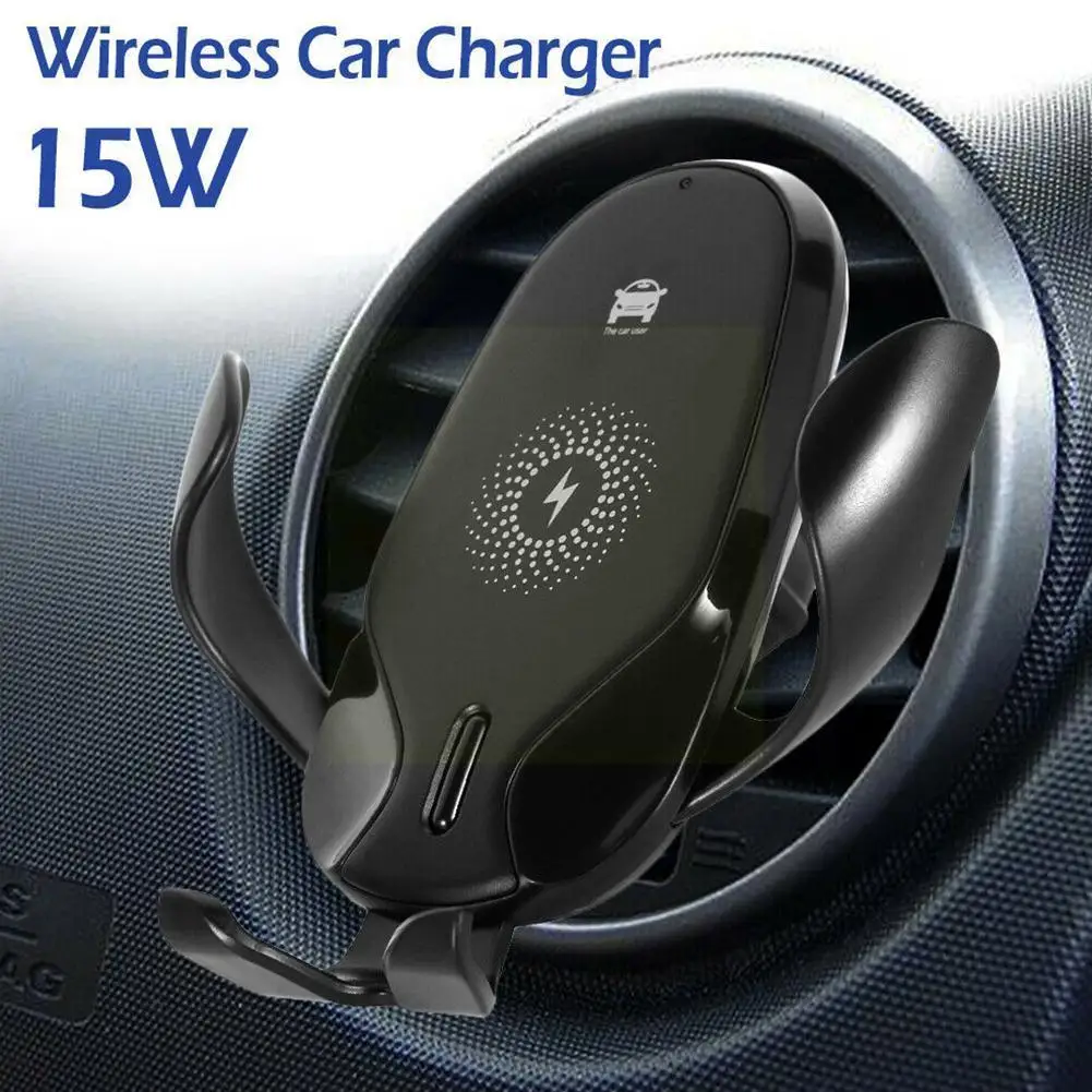 

Automatic 15w Qi Car Wireless Charger for Iphone 12 11 Xs Xr Samsung S20 S10 Black Mobile Phone Holder for Car Wireless Cha S7K4