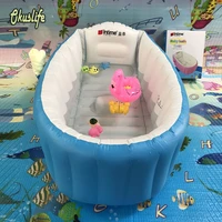 2022 style portable bathtub inflatable children bath tub cushion warm winner keep warm folding with air pump baby bathroom
