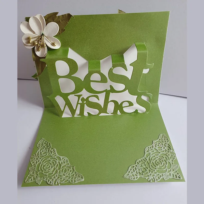 Выдвижной металлический штамп с надписью Best Wish для скрапбукинга и изготовления