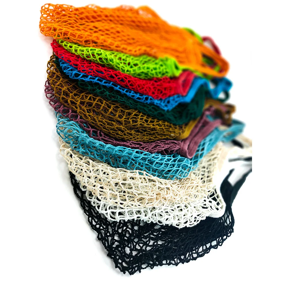 Сетчатая хлопчатобумажная сумка для покупок многоразовая Сумка тоут продуктов