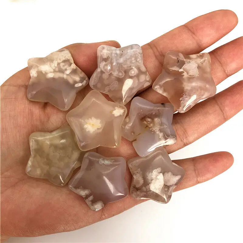 МИЛЫЙ натуральный Снежинка вишневый цвет агат кристалл в форме звезды