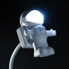 Мини светодиодный ночной Светильник белого DC 5V 0,5 W Гибкие светодиодные настольные лампы в виде космонавта Астронавт USB трубка лампы для портативных ПК Тетрадь Лампы для чтения
