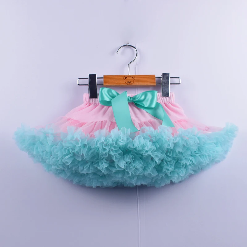 pink and aqual blue Новинка; юбка-пачка для маленьких девочек; юбка-американка для балерины; пышные Детские вечерние балетные юбки для танцев; фатиновая одежда принцессы для девочек - Цвет: pink and aqual blue